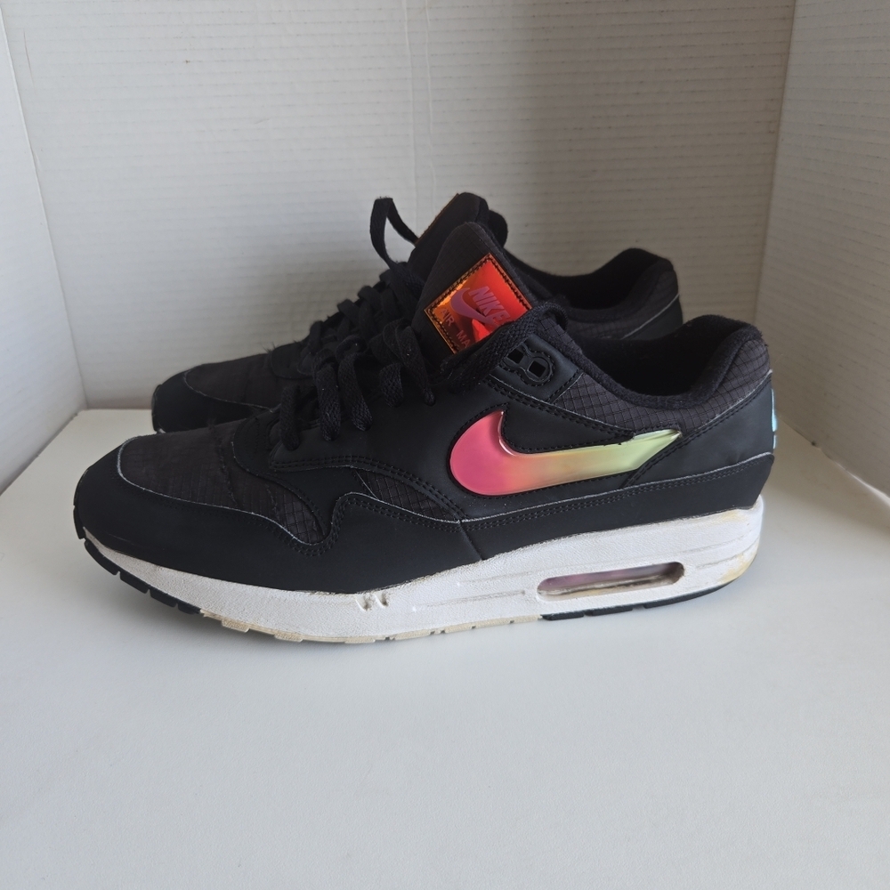 Nike Air Max Black Sneakers with Multicolor Swoosh